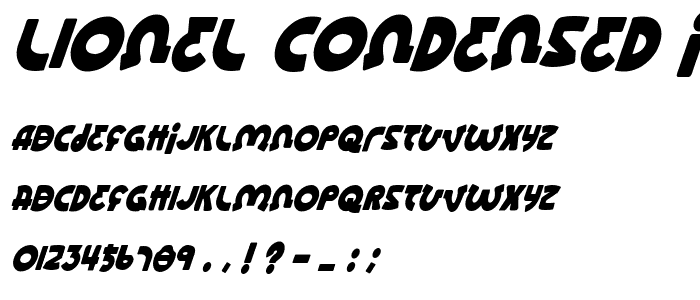 Lionel Condensed Italic font